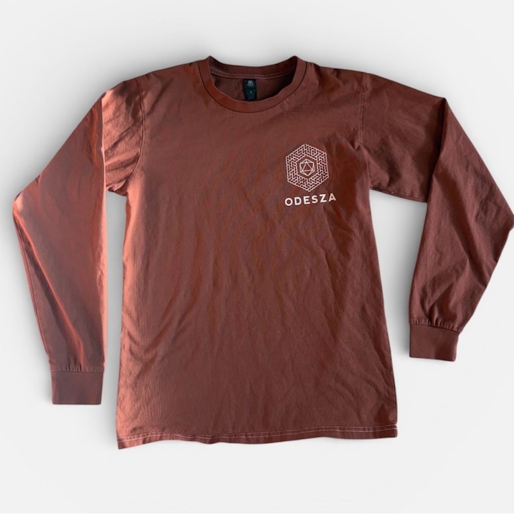 Odesza Tour - burnt orange long sleeve tee